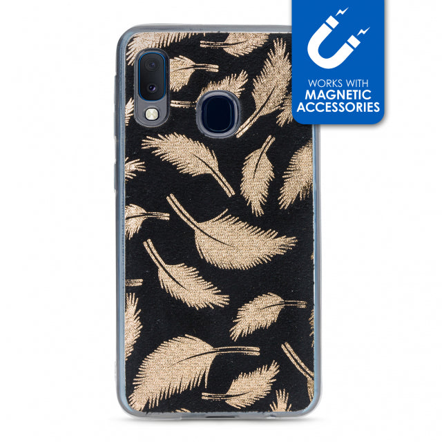 My Style Magneta Case For Samsung Galaxy A20E Golden Feathers