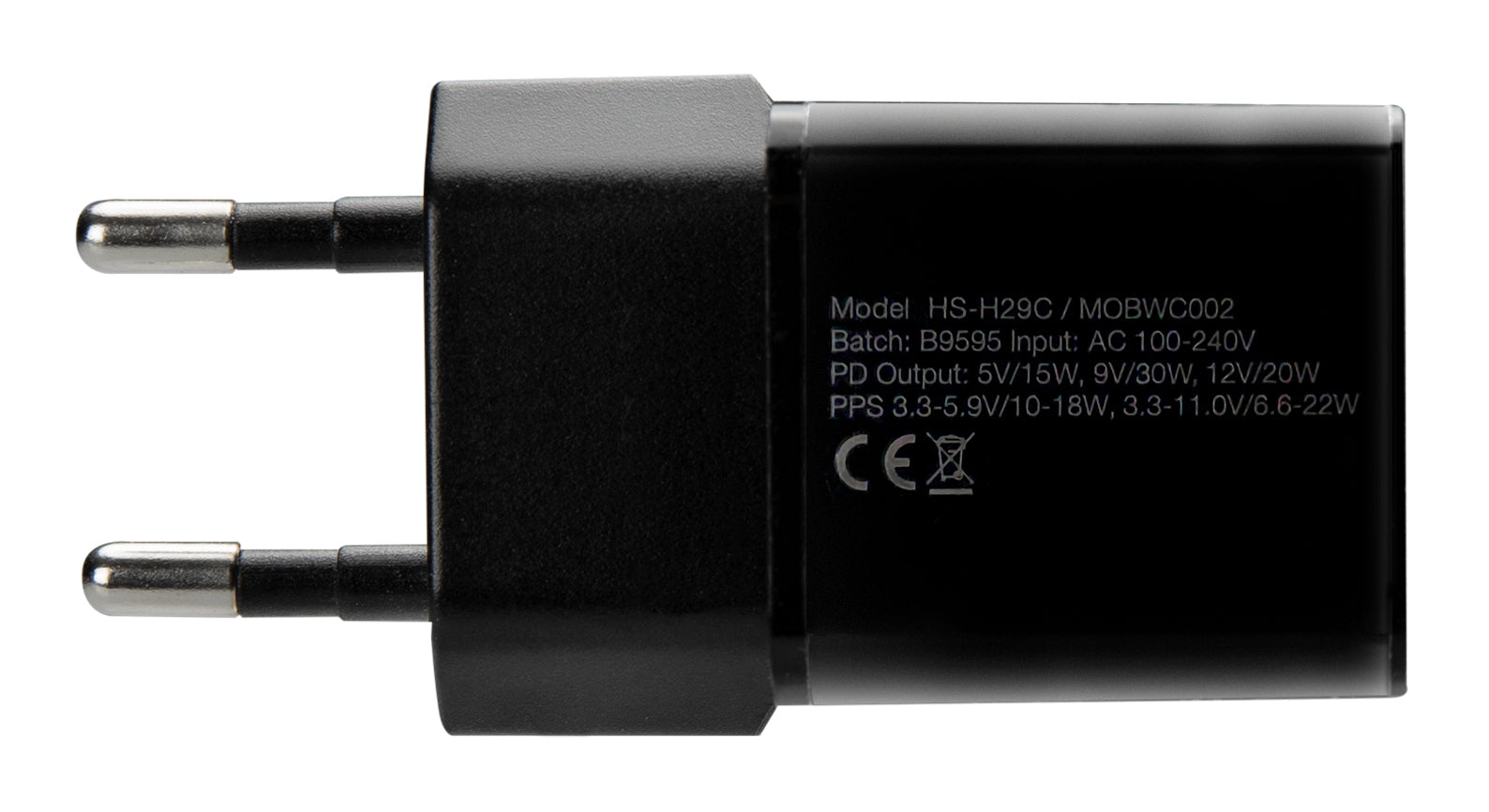 Mobilize Wall Charger Usb-C Gan 30W With Pd/Pps Black