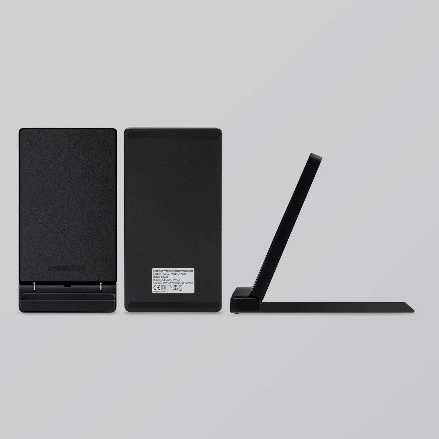 Mobilize Wireless Fast Charger Foldable 5W/7.5W/10W/15W Pu Leather Black