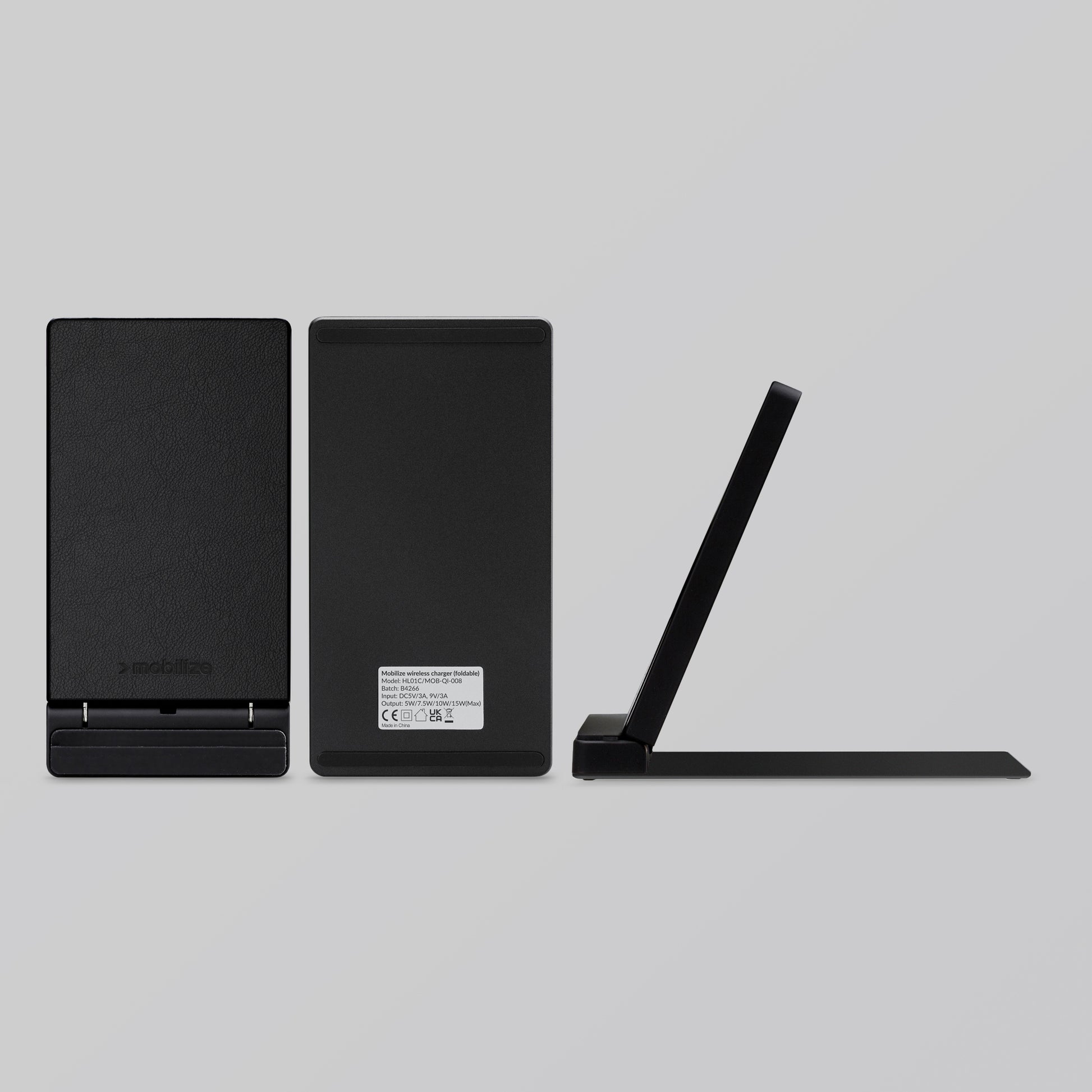 Mobilize Wireless Fast Charger Foldable 5W/7.5W/10W/15W Pu Leather Black