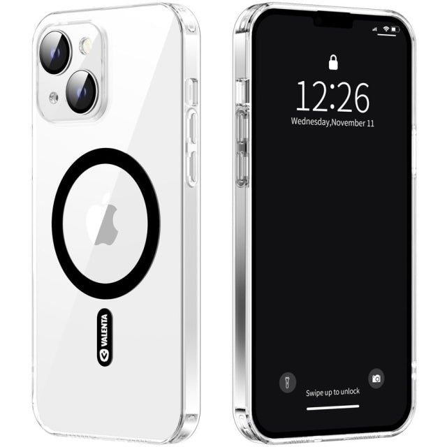 Valenta Tempered Glass Back Cover Magsafe Case Apple Iphone 14 Clear