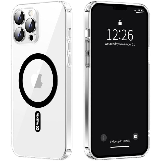 Valenta Tempered Glass Back Cover Magsafe Case Apple Iphone 14 Pro Max Clear