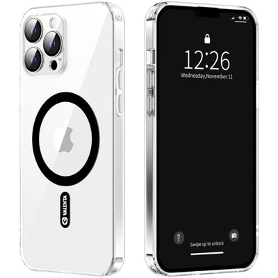 Valenta Tempered Glass Back Cover Magsafe Case Apple Iphone 14 Pro Max Clear