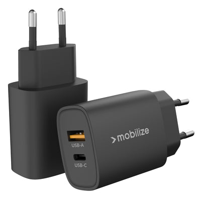 Mobilize Bulk Mobilize Wall Charger Usb-C + Usb 25W With Pd/Pps Black (Bulk)